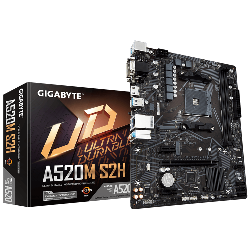 Материнская плата Gigabyte A520M S2H (AM4, mATX) RTL