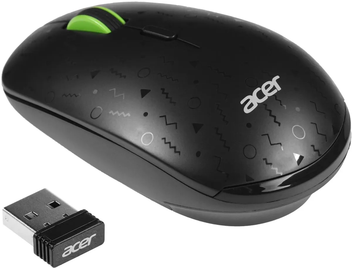 Мышь беспроводная Acer OMR307 (optical, 1600dpi, аккумулятор 600mAh, black)