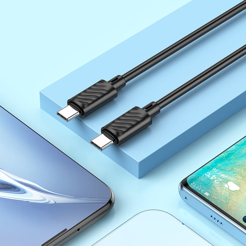 Кабель USB 2.0 Type-C - Type-C 1.0m (X88 Gratified, 3A, 60W, быстрая зарядка, black) hoco