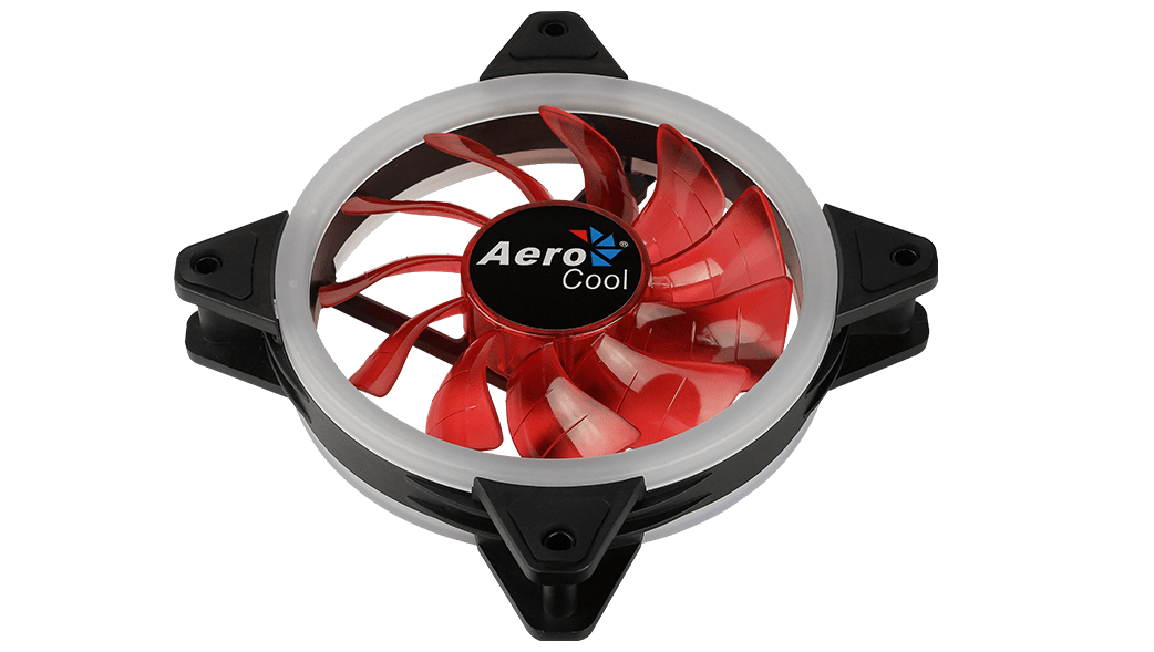 Вентилятор AeroCool Rev Red (120x120x25mm, Hydro, 1200rpm, 15dBa, 3+4pin, red LED, black) RTL
