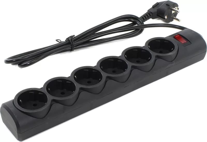 Сетевой фильтр Defender DFS 151 (6 розеток, 1.8 метра, 10A, black) RTL