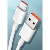 Кабель USB 2.0 Am - Type-C 2.0m (6A, 66W, быстрая зарядка, силиконовый, white)