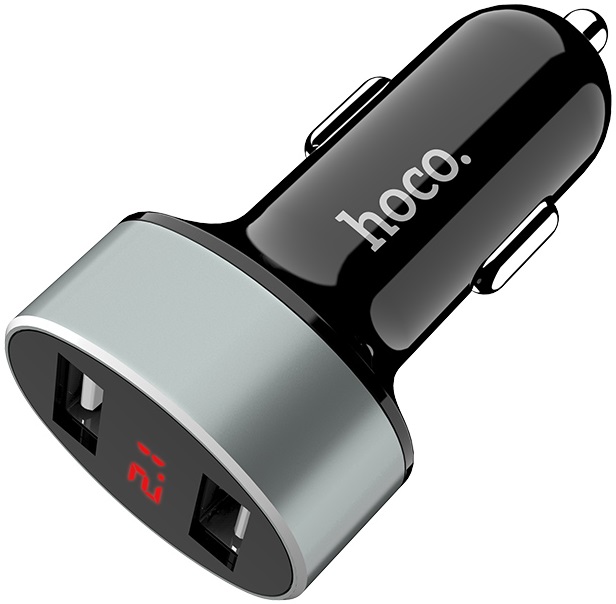 Зарядное устройство от прикуривателя hoco Z26 High Praise (12/24V - USB, 2*USB, 2.1А max, black)