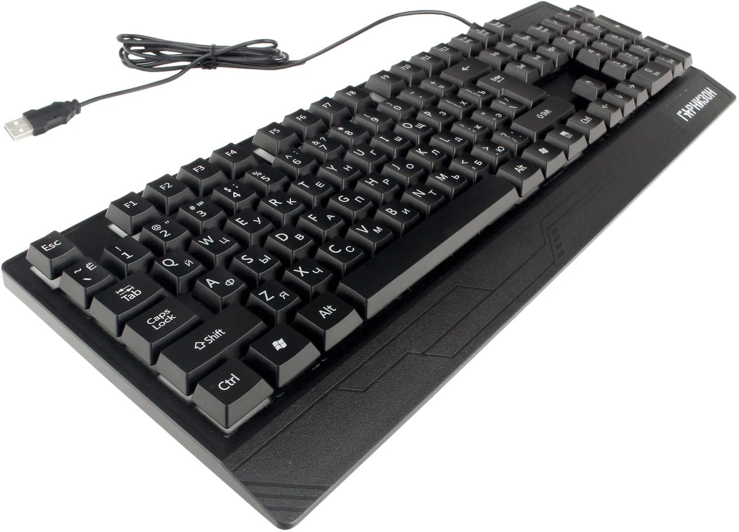 Клавиатура Гарнизон GK-210G (USB, радужная подсветка, игровая, black)