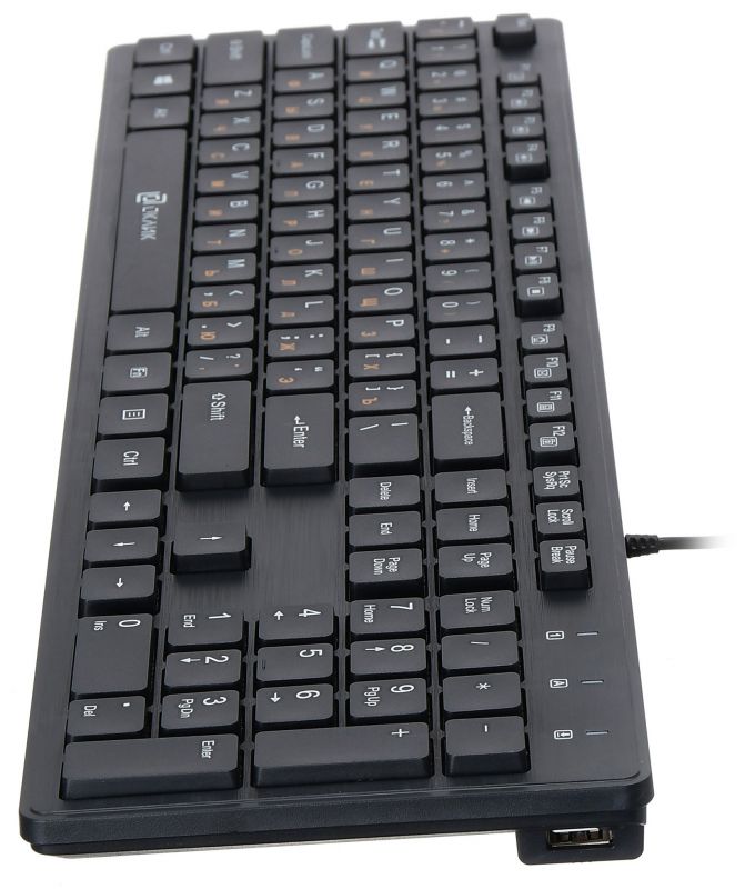 Клавиатура Oklick 520M2U (USB, мультимедийная, 2xUSB порта, black)