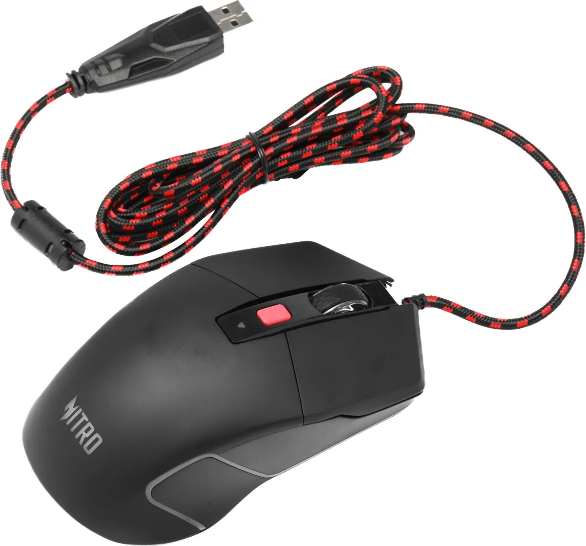 Мышь Acer Nitro OMW301 (ZL.MCECC.024) (USB, optical, 7200dpi, игровая, RGB подсветка, soft-touch, 1.8m, black)