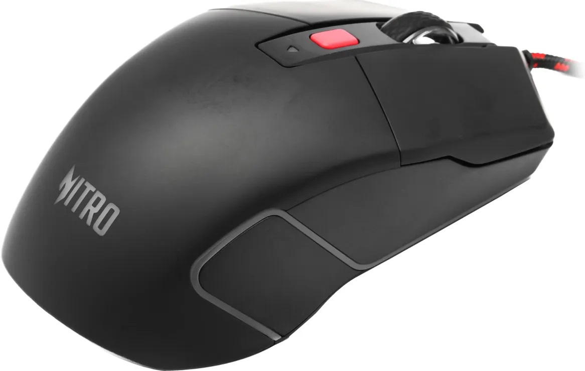Мышь Acer Nitro OMW301 (ZL.MCECC.024) (USB, optical, 7200dpi, игровая, RGB подсветка, soft-touch, 1.8m, black)