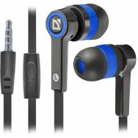 Наушники Defender Pulse 420 (затычки, с микрофоном, 1.1m, black-blue)