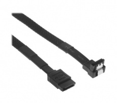 Кабель интерфейсный SATA 0.3m (CC-SATAM-DATA90-BLBR-30CM, угловой разъём, защёлки, нейлоновая оплётка, black) Cablexpert