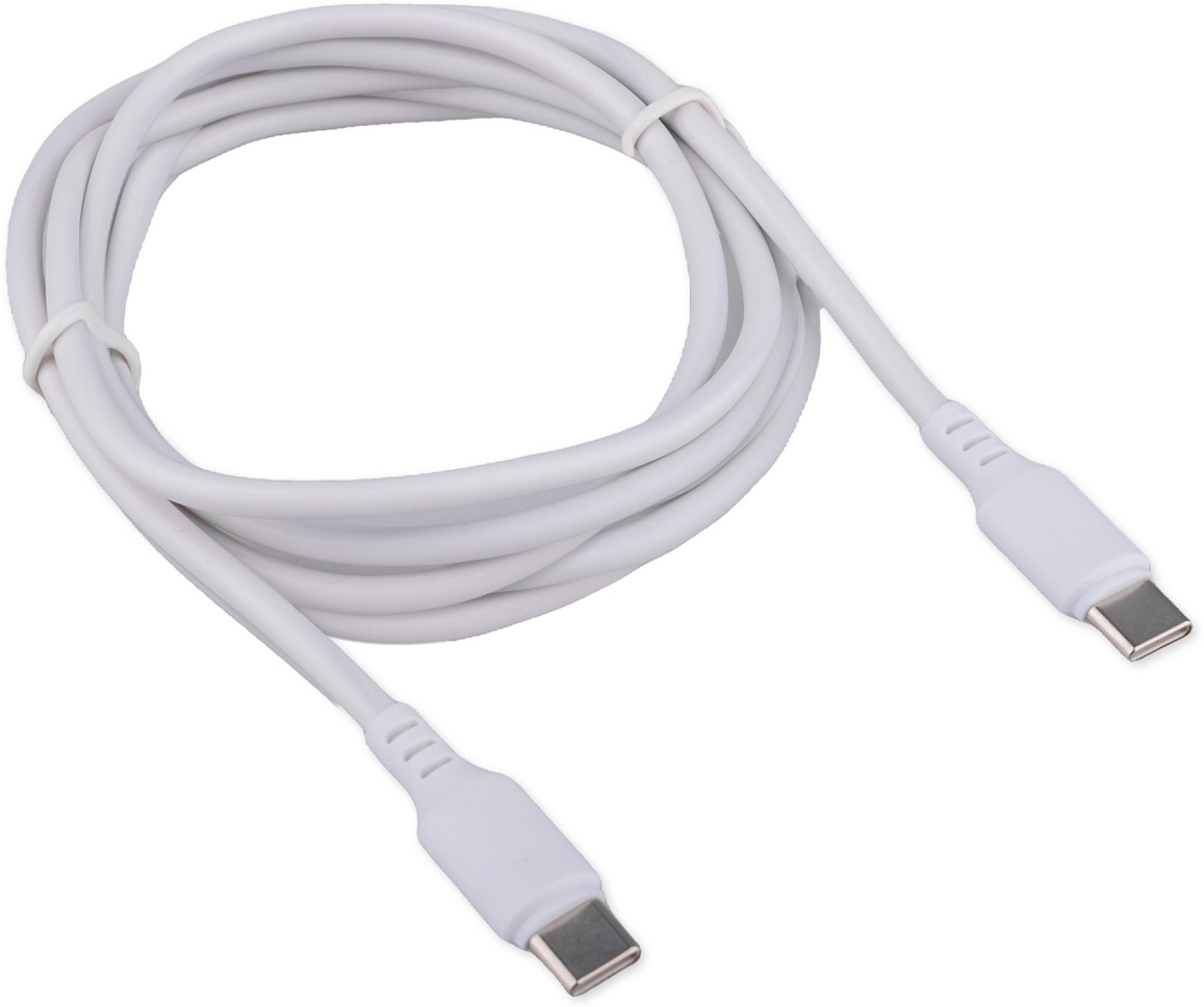 Кабель USB 2.0 Type-C - Type-C 1.8m (CC-USB2-CMCM-100-1.8M-W, медь, 5A, 100W, быстрая зарядка, QC3.0, PD, white) Cablexpert