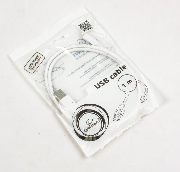 Кабель USB 2.0 Am - micro USB 1.0m (CCP-mUSB2-AMBM-W-1M, экранированный, white) Cablexpert