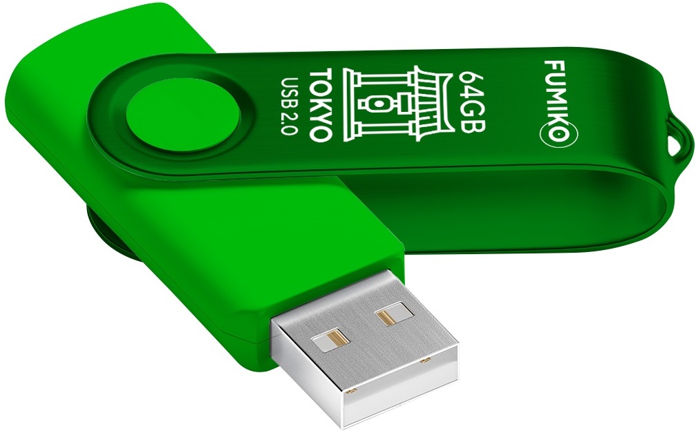 Флеш накопитель USB 2.0 64Gb FUMIKO TOKYO (FTO-20, 30MB/s, green)