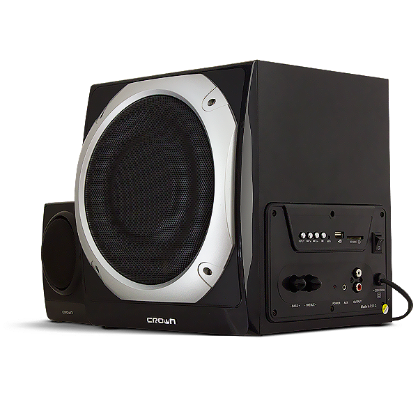 Колонки Crown CMS-353 (20W+10W*2, SD/MMC/USB, ПДУ, FM, black-silver)