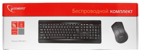 Клавиатура+мышь беспроводные Gembird KBS-8001 (black)