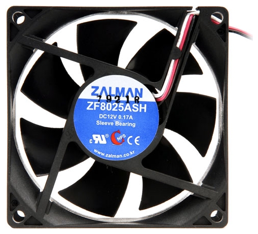 Вентилятор ZALMAN ZM-F1 Plus (SF) (80x80x25mm, sleeve, 2000rpm, 23dBa, 3pin, black) RTL