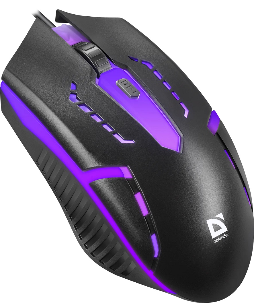 Мышь Defender Flash MB-600L (USB, optical, 1200dpi, подсветка, 1.5m, black)