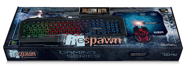 Набор клавиатура + мышь + коврик QUMO Respawn К28/М28 (black)