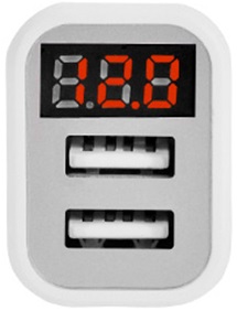 Зарядное устройство от прикуривателя hoco Z3 2USB LCD (12/24V - USB, 2*USB, 3.1А max, быстрая зарядка, white)