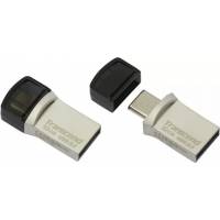 Флеш накопитель USB 3.1 32Gb Transcend JetFlash 890S (TS32GJF890S, 90MB/s, USB 3.1 + USB Type-C, silver)