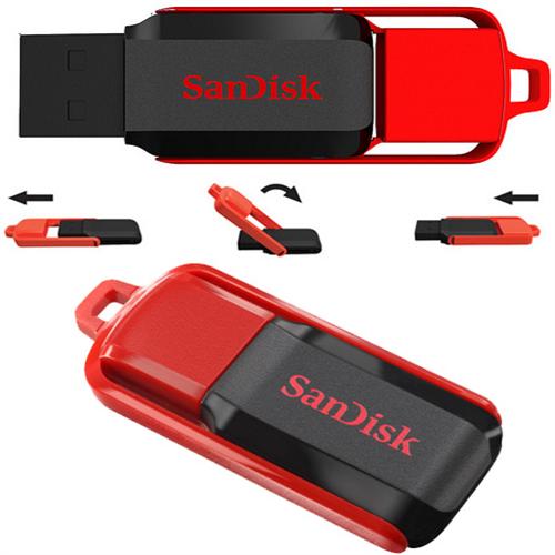 Флеш накопитель USB 2.0 8Gb SanDisk Cruzer Switch (SDCZ52-008G-B35, black-red)
