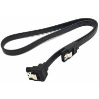 Кабель интерфейсный SATA 0.4m (угловой разъем, защелки, black)