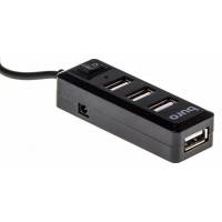 USB 2.0 HUB Buro BU-HUB4-0.5L-U2.0 (4 порта, black)