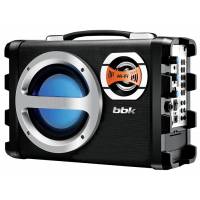 Колонка BBK BS05BT (30W, портативная, аккумулятор 1200mAh, Bluetooth v.2.1, разъем для поключения гитары и микрофона, AUX, USB, MicroSD, FM, MP3, пульт д/у, black)