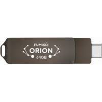 Флеш накопитель USB 3.0 64Gb FUMIKO ORION (FON-05, USB A / Type-C / Lightning, 60/21MB/s, black)