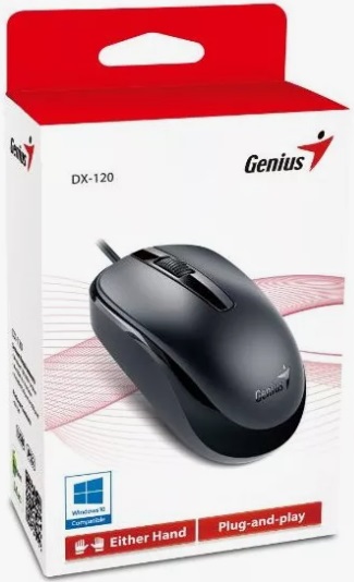 Мышь Genius DX-120 (USB, optical, 1000dpi, 1.5m, white-black)
