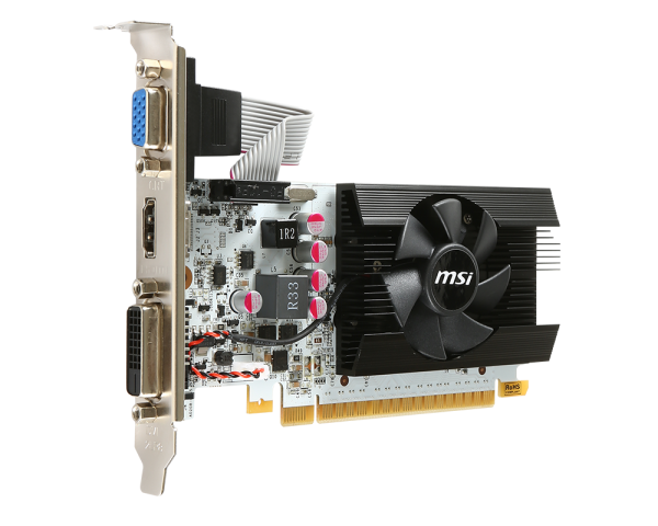 Видеокарта MSI GF GT730 1Gb (N730K-1GD5LP/OCV1, 64bit, GDDR5, DVI+HDMI+CRT) RTL