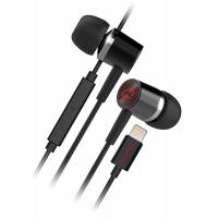 Гарнитура QUMO ACCORD Mini (D1) (затычки, для Apple Lightning 8pin, с микрофоном, 1.2m, black-red)