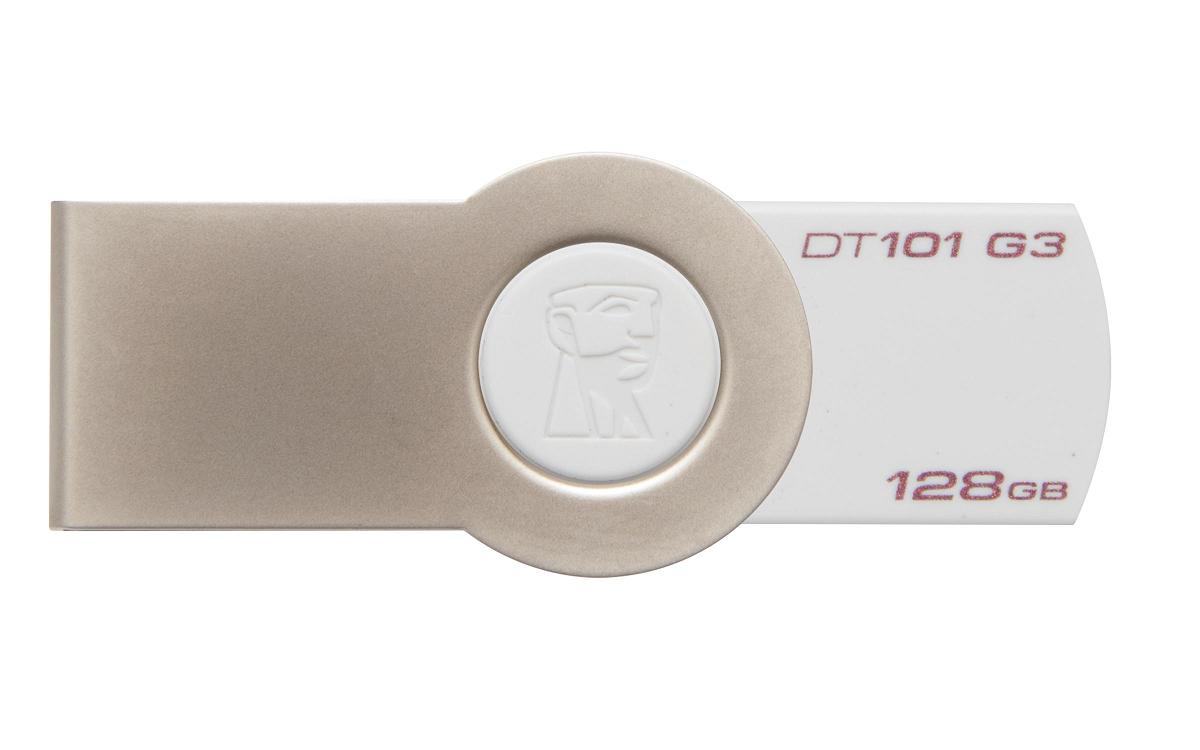 Флеш накопитель USB 3.0 128Gb Kingston DT101 G3 (DT101G3/128GB, white)