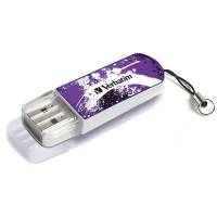 Флеш накопитель USB 2.0 8Gb Verbatim Store n Go Mini Graffiti Edition (98164, purple)