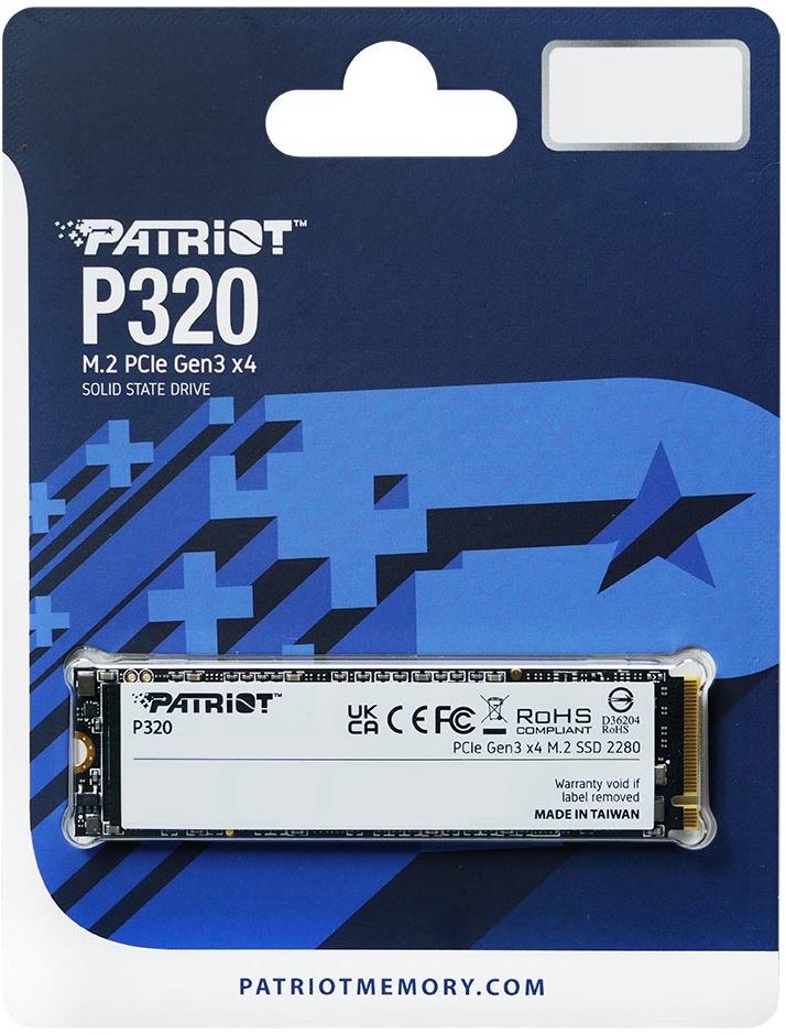 Накопитель SSD M.2 (2280) 256Gb Patriot P320 (P320P256GM28, 2200/1200Mbs, PCI-E Gen3 x4, NVMe 1.3)
