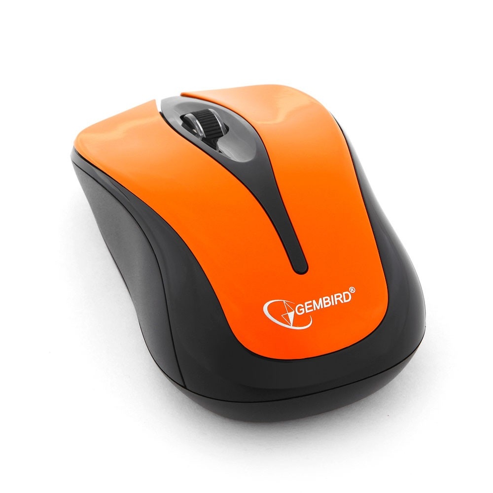 Мышь беспроводная Gembird MUSW-325 (optical, 1000dpi, AA, black-orange)