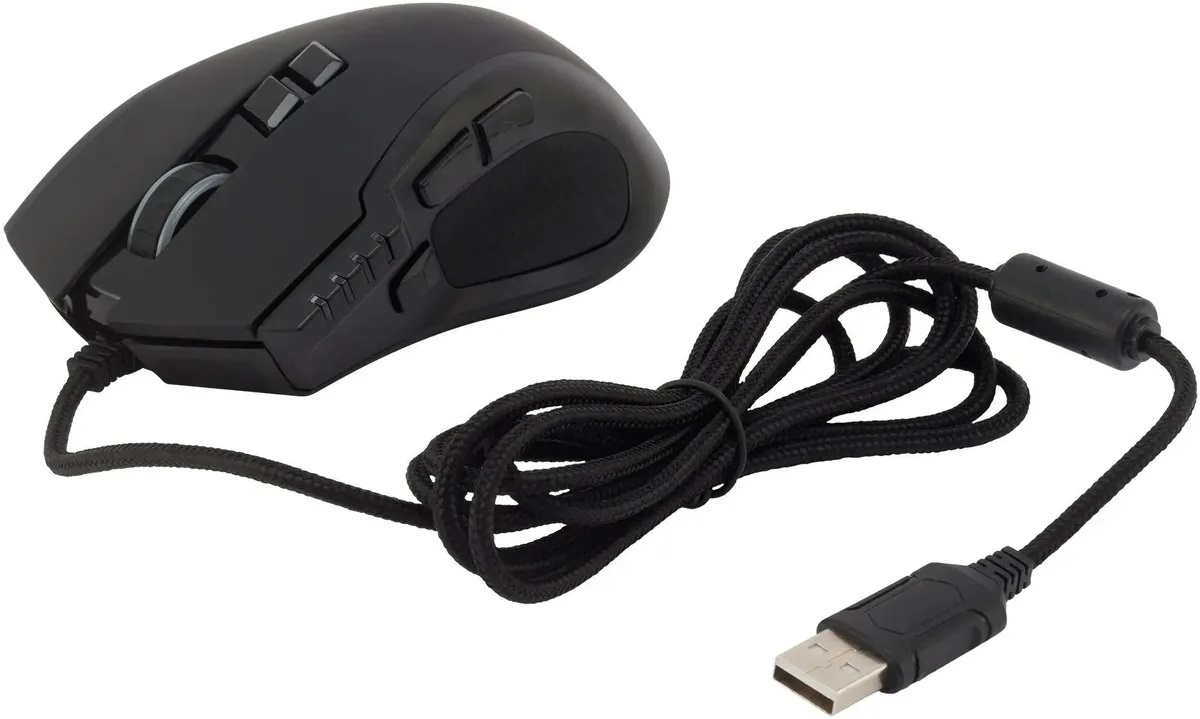 Мышь Acer OMW150 (USB, optical, 4800dpi, игровая, RGB подсветка, soft-touch, 1.8m, black)