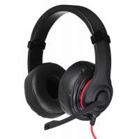 Наушники Oklick NIGHTMARE HS-L330G (накладные закрытые, с микрофоном, регулятор, игровые, 1.9m, black-red)
