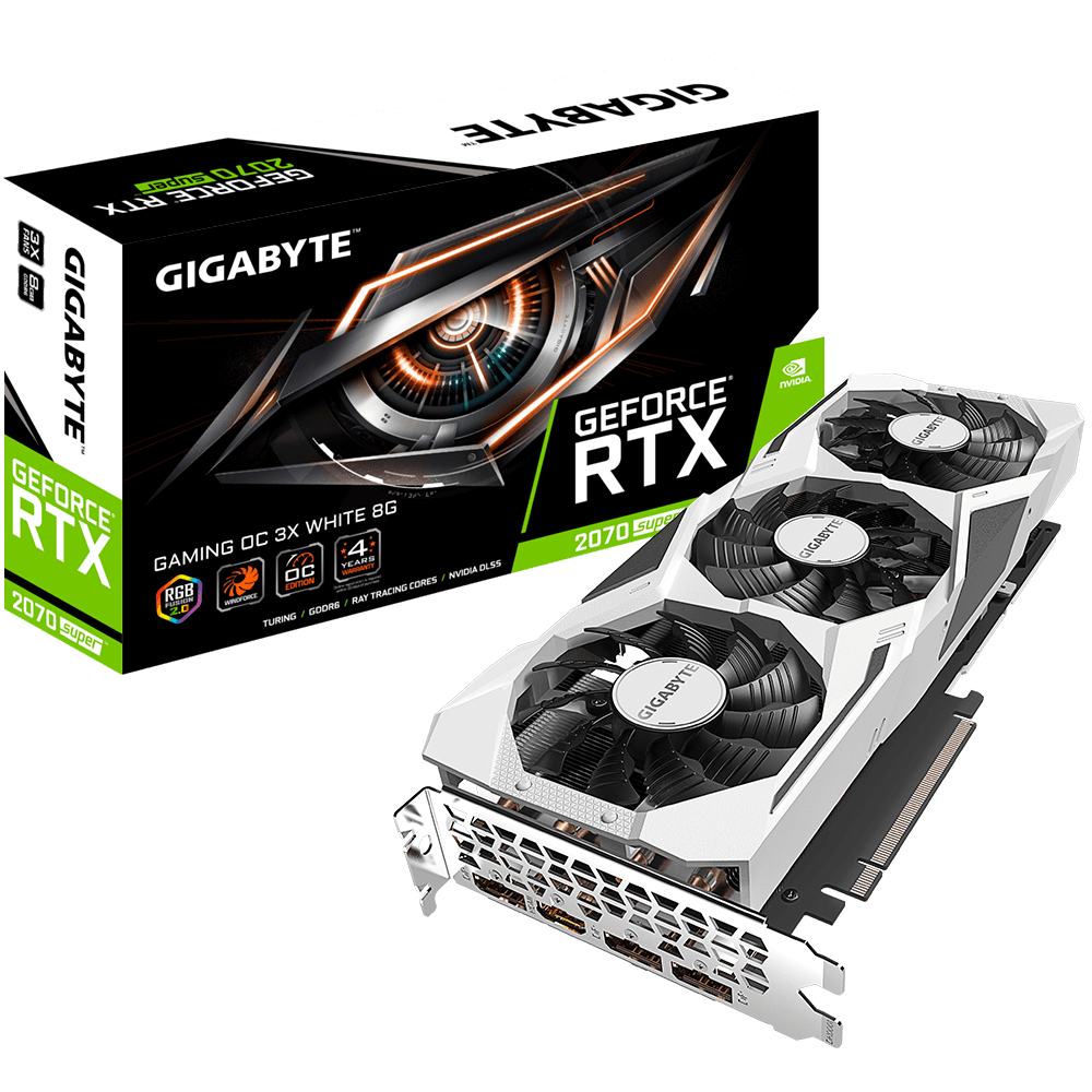 Видеокарта Gigabyte GF RTX2070 SUPER GAMING OC 3X WHITE 8Gb (GV-N207SGAMINGOC WHITE-8G, 256bit, GDDR6, HDMI+3xDP) RTL