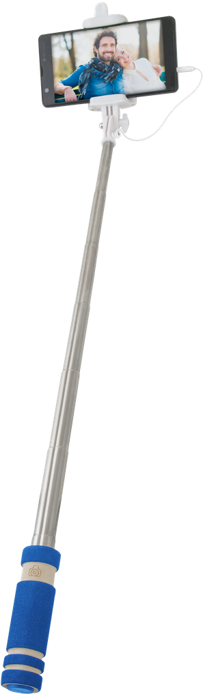 Держатель Monopod для селфи Defender Happy Moment! (для устройств до 9cm, телескопический (13.8-50.8cm), металлический, blue-silver)