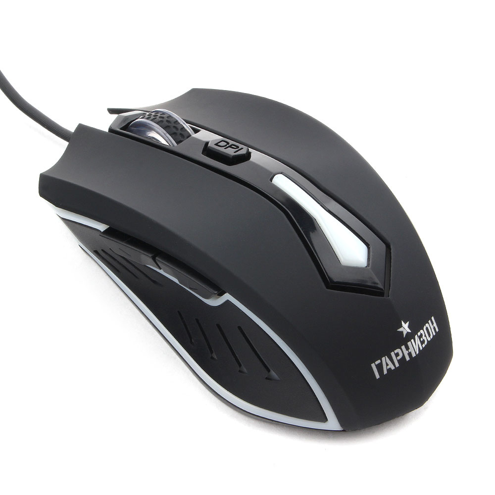 Мышь Гарнизон АЛКЕС GM-700G (USB, optical, 1600dpi, игровая, 1.4m,  black)