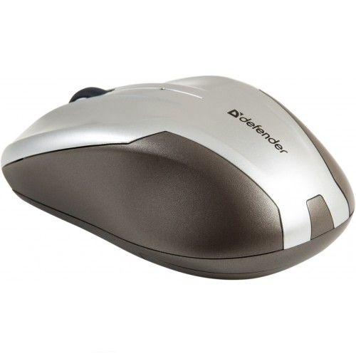 Мышь беспроводная Defender Optimum MM-165 Nano (optical, 1200dpi, 2*AAA, silver)