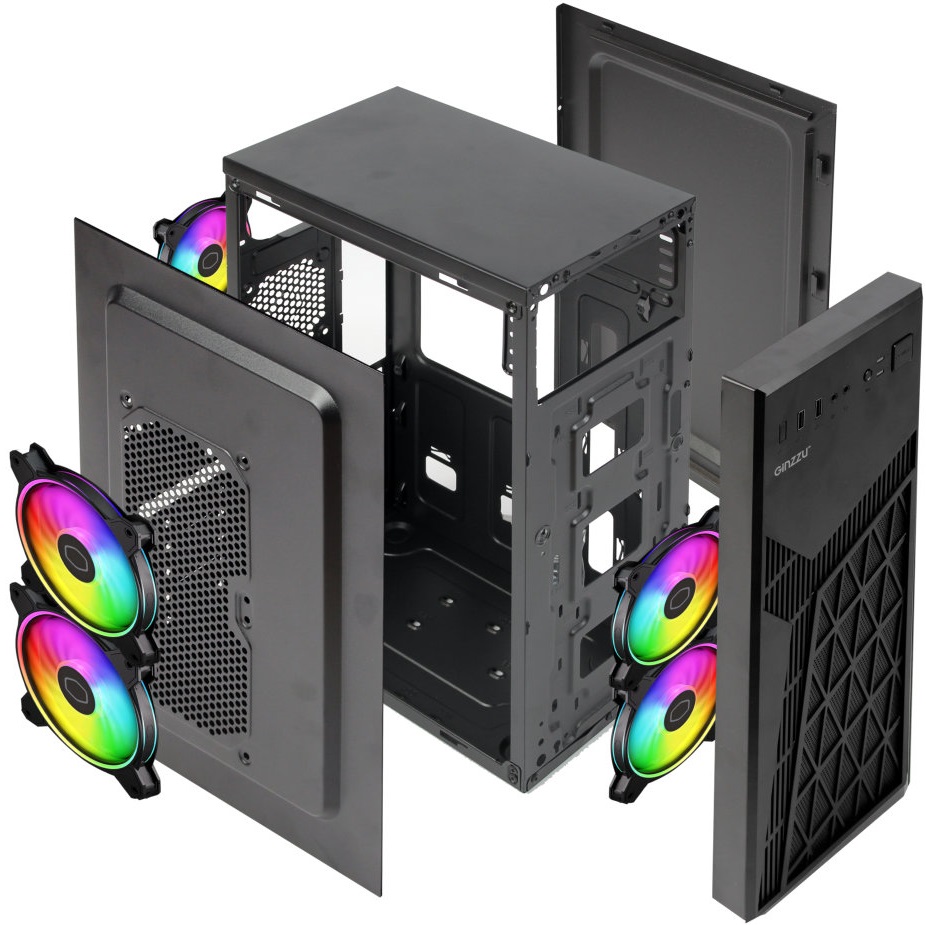 Корпус GINZZU A410 (без БП, ATX, black)