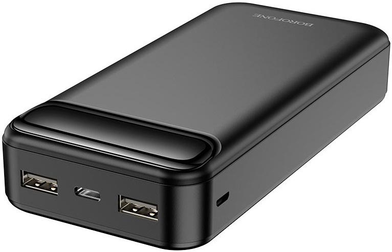Внешний аккумулятор Borofone BJ14A Freeway (литий-полимерный, 20000mAh, 2*USB 2A, вход 2A, black)
