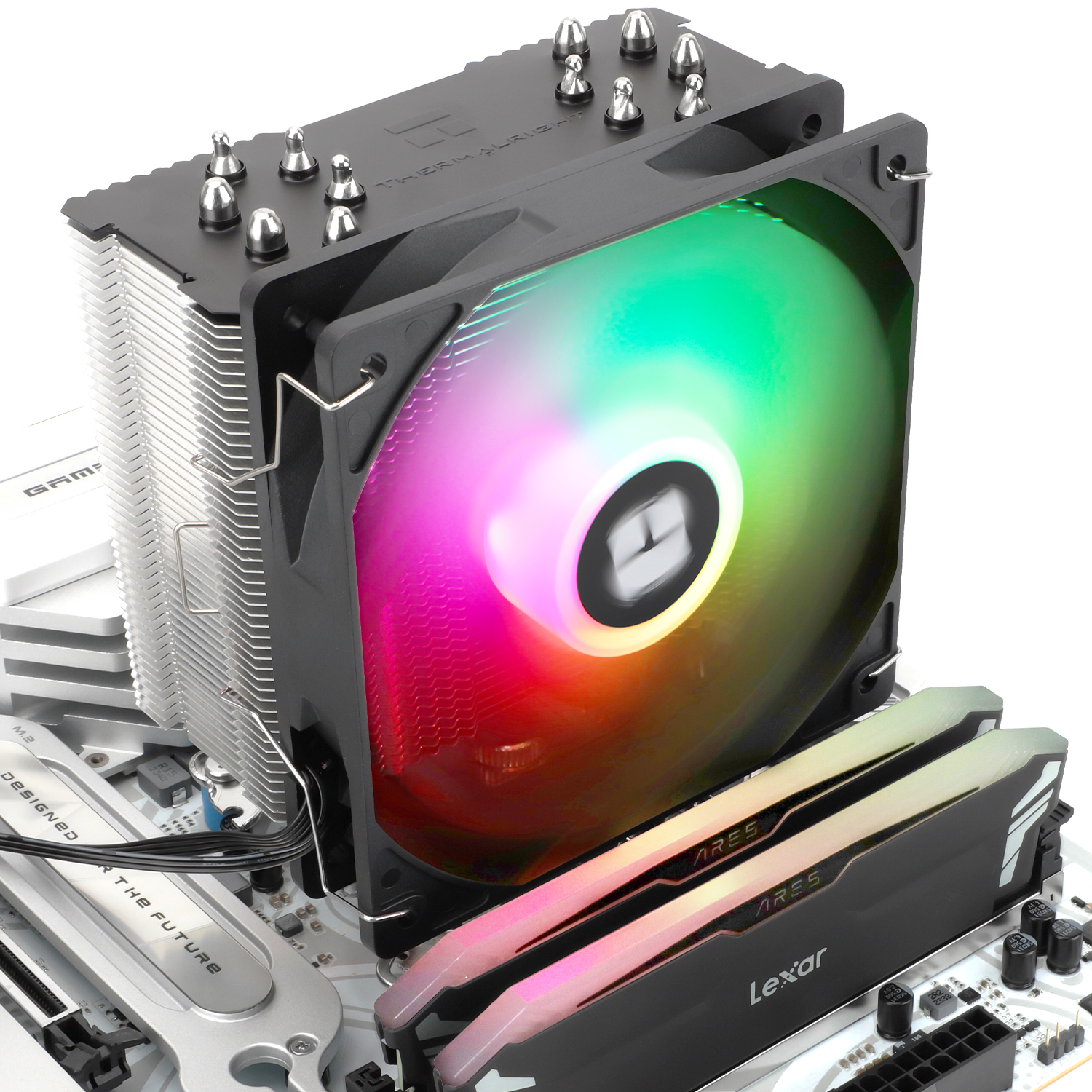 Вентилятор Thermalright Burst Assassin 120 SE ARGB (1150/1151/1155/1156/1200/1700/1851/AM4/AM5, 120mm, Al, S-FDB, <1550rpm, <26dBa, 6 тепловых трубкок, DTH, 4pin, PWM, ARGB LED, 150W, black) RTL