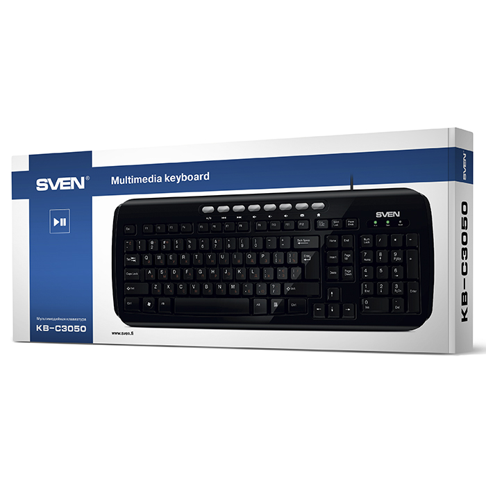 Клавиатура Sven KB-C3050 (USB, мультимедийная, black)