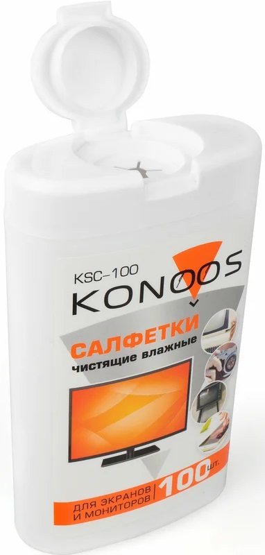 Салфетки Konoos KSC-100 (для ЖК-экранов в тубе, 100 шт.)