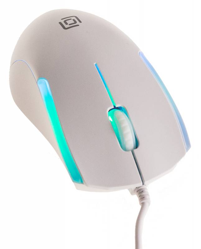 Мышь Oklick 245M (USB, optical, 1000dpi, подсветка, 1.5m, white)