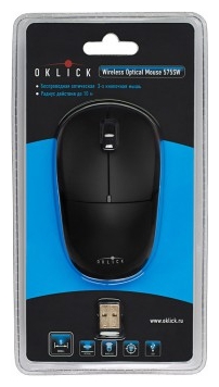 Мышь беспроводная Oklick 575SW+ (optical, 1600dpi, AA, black)