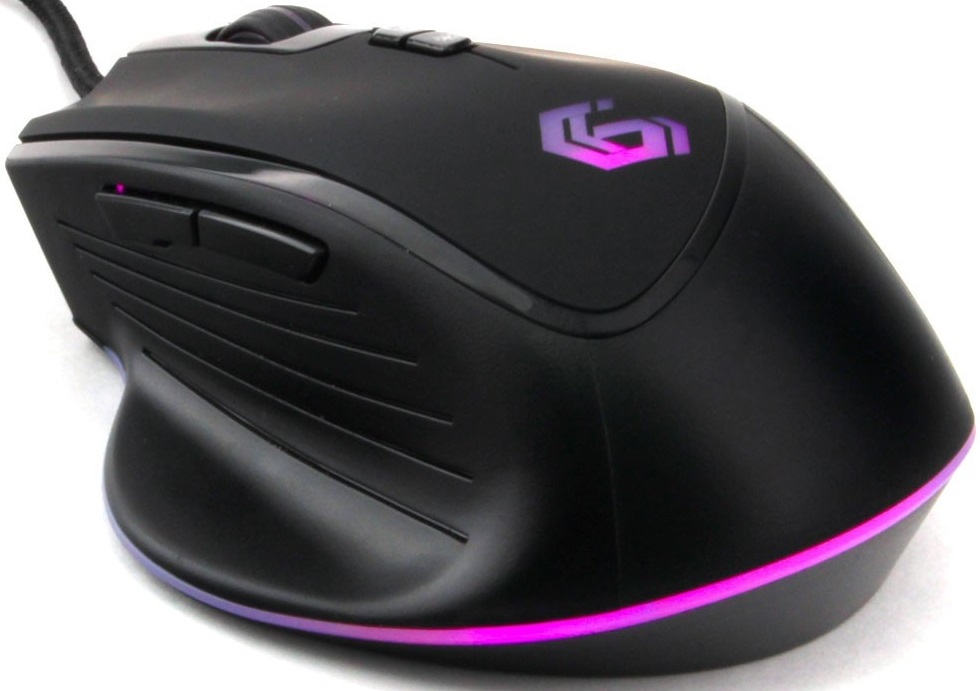 Мышь Gembird MG-570 (USB, optical, 3200dpi, RGB подсветка, игровая, 1.8m, soft-touch, black)