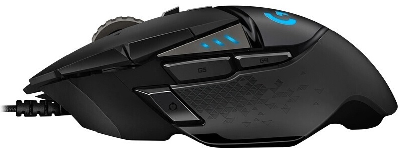 Мышь Logitech G502 HERO (USB, optical, 25600dpi, игровая, RGB подсветка, программируемая, soft-touch, black)